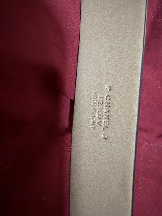 Chanel Belt 95/38 black calf leather with brushed silver buckle. main image 7